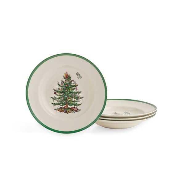 slide 2 of 8, Spode Christmas Tree Soup Plates Set of 4 Christmas Tree