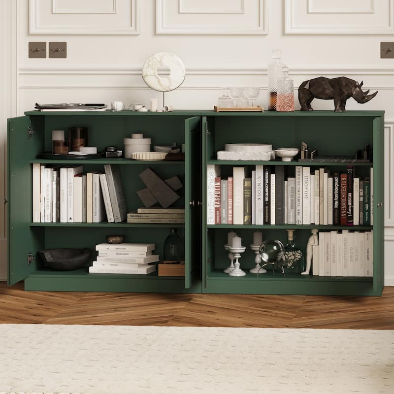 100% Solid Wood Sideboard with Glass or Solid Wood Doors by Palace Imports - 64" x 35.75"