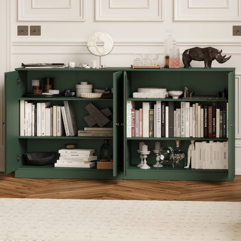 Palace Imports Solid Wood Sideboard, Raised Panel Doors, Adjustable Shelves