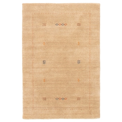 ECARPETGALLERY Hand Loomed Kashkuli Gabbeh Tan Wool Rug - 4'0 x 6'0