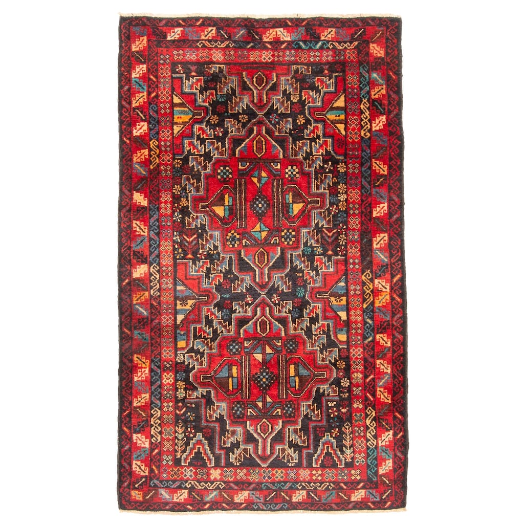 ECARPETGALLERY Hand-knotted Teimani Black Wool Rug - 3'6 x 6'2