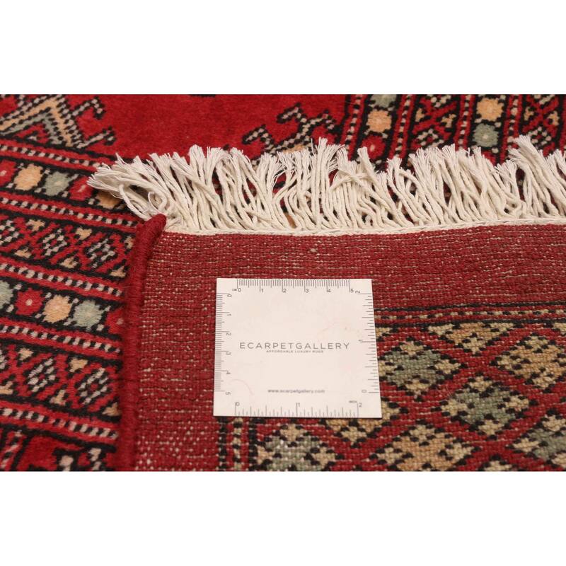 ECARPETGALLERY Hand-knotted Finest Peshawar Bokhara Red Wool Rug - 9'1 x 11'10