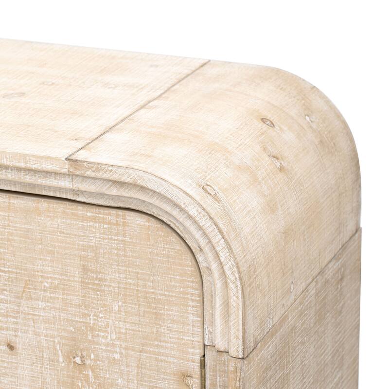 Curved Sideboard Console Table Adjustable Shelves Storage Cabinet