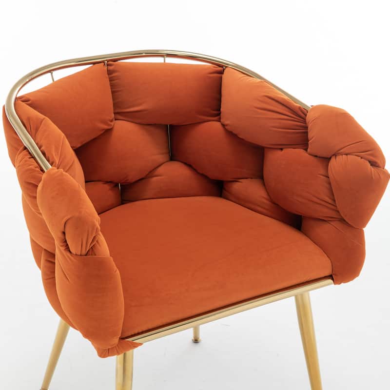 Shubert Glam Velvet Woven Accent Chair by GDFStudio - 28.70"L x22.20"W x 29.50"H