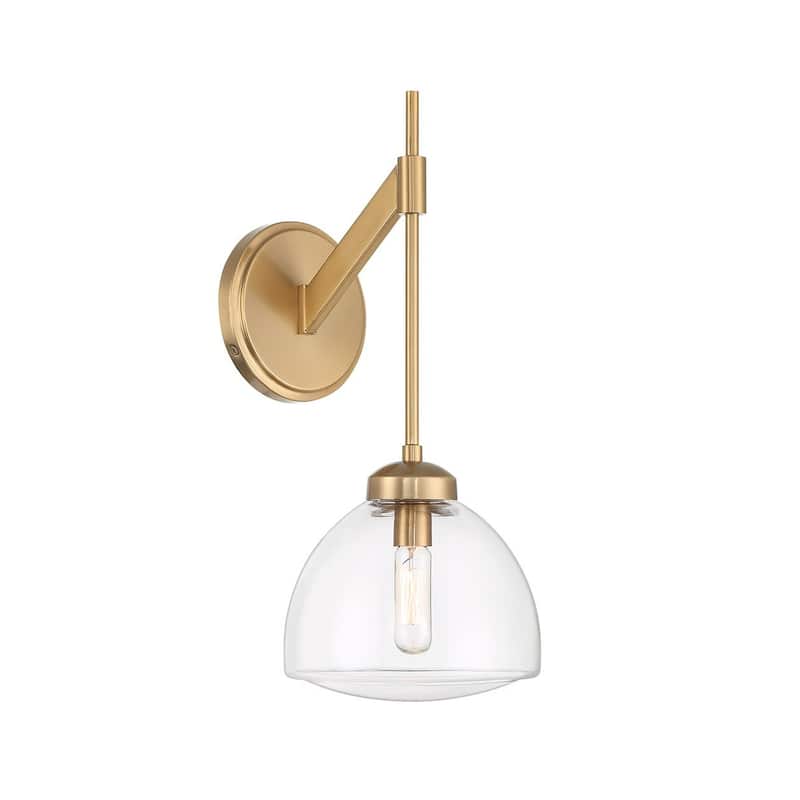 Warm Brass One Light Wall Sconce from the Corbin Collection