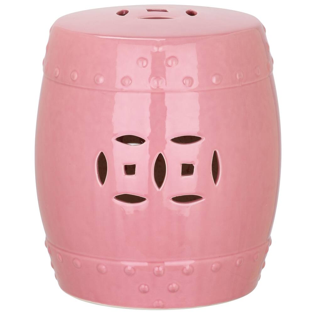 SAFAVIEH Kids Machelle Mini Ming Pink Petite Ceramic Decorative Garden Stool