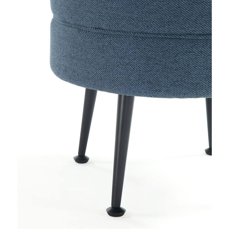 Manhattan Comfort Bailey Mid Century Modern Woven Upholstered Round Ottoman