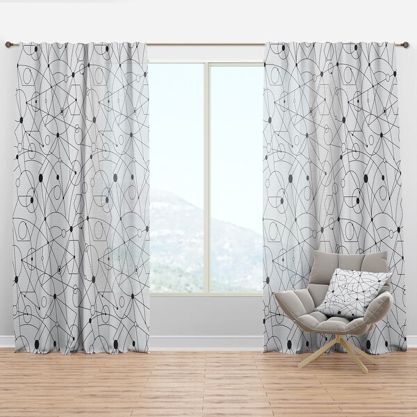 Designart 'Retro Geometric Grid III' Mid-Century Modern Curtain Panel. Opens flyout.