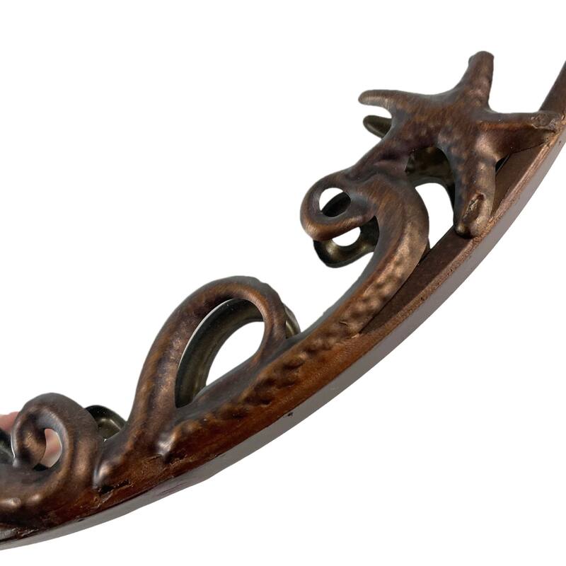 Bronze Octopus Wall Mirror 20-Inch Decorative Accent For Nautical - 20 X 20 X 1 inches