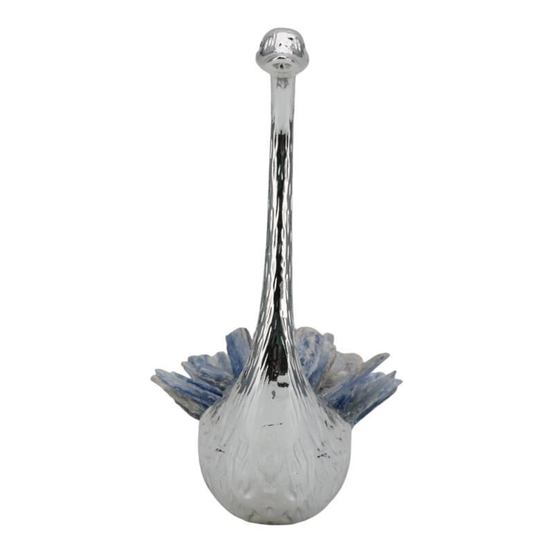Metal Decorative Object Swan Figurine Kyanite Modern Stone Accent