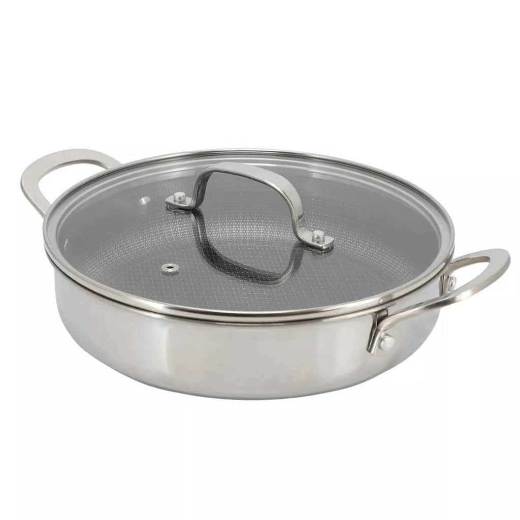 Better Chef 10-Inch 3-Ply Stainless Steel Nonstick Deep Fry Pan with Lid
