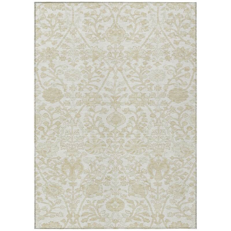 HomeRoots Floral Traditional Rectangle Outdoor Rug