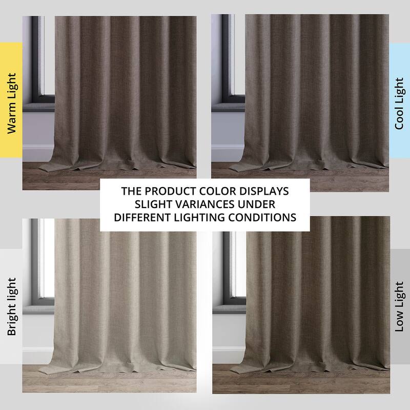 Exclusive Fabrics Italian Faux Linen Room Darkening Curtains (1 Panel) - Sophisticated Drapery for Versatile Décor
