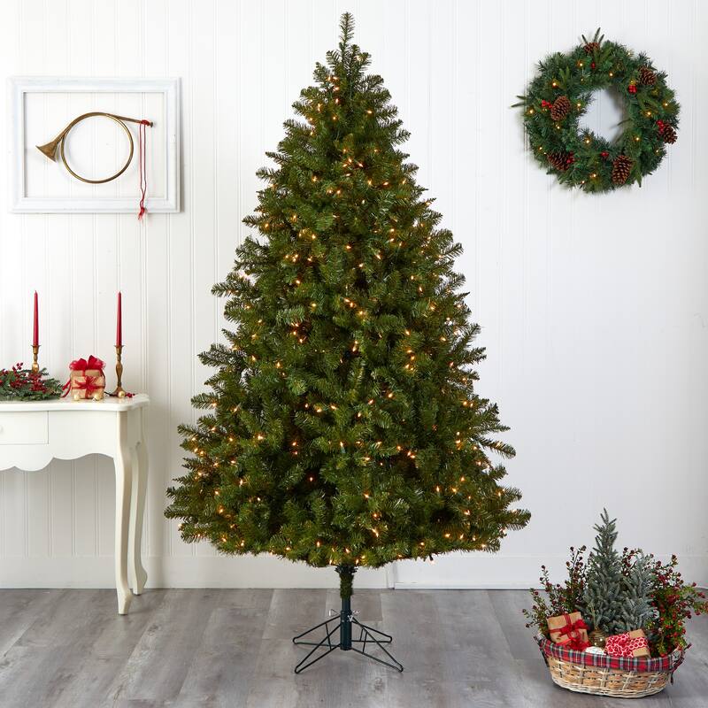 7.5' Pre-Lit Windermere Artificial Christmas Tree, Clear Lights - 7.5 Foot