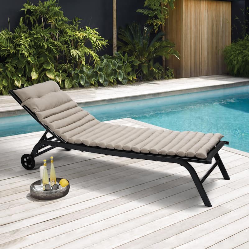 GDFStudio Arth Outdoor Chaise Lounge Cushion (Set of 2),ONLY CUSHIONS