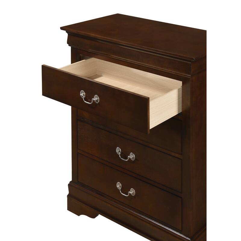 Passion Furniture Louis Phillipe Cherry 4 Drawer Chest of Drawers - 31"L x 16"W x 41"H