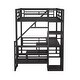 preview thumbnail 26 of 26, Full Size Metal Loft Bed with Desk, Staircase and Small Wardrobe, White