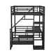 preview thumbnail 11 of 26, Full Size Metal Loft Bed with Integrated Desk, Reversible Storage Staircase, and Compact Wardrobe - Durable Design