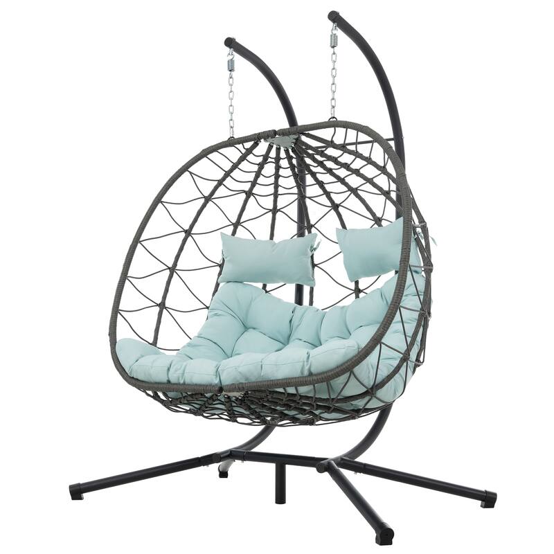Steel Frame 2-Person Egg Chair with Stand