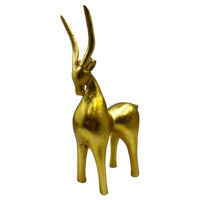 12 Inch Tall Decorative Handmade Aluminum Goat Sculpture - 6 x 3 x 12 in