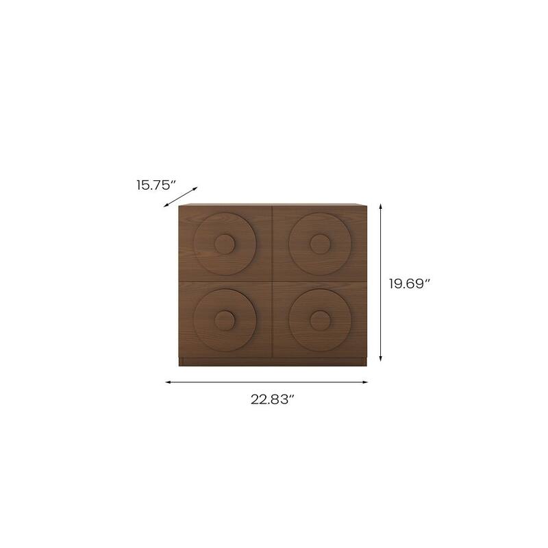 Modern 1-4 Pieces Modular Walnut Color Cabinets,TV Stands with Brown Solid Wood Veneer, Drawers & Caninets