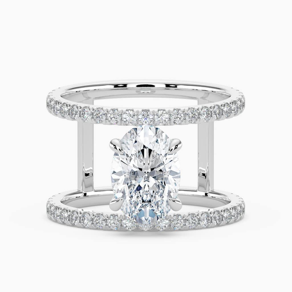 Auriya 14K Gold Lab Grown Diamond Oval Open Double Band Engagement Ring 1.63 - 5.63ct. tw. (E-F, VS)