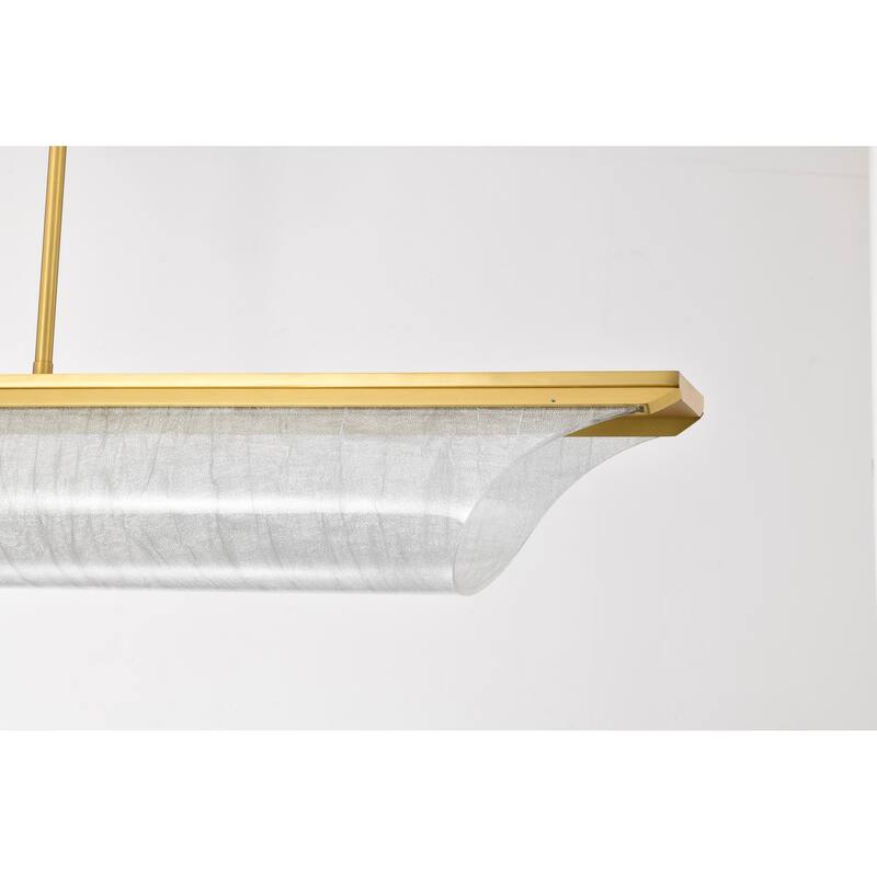 Idris LED Island Pendant Vintage Brass Finish Light Guide Panels - Vintage Brass