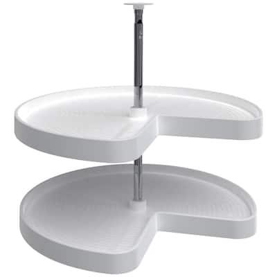 Rev-A-Shelf Lazy Daisy Polymer 28 Inch Pie Cut 2 Shelf Lazy Susan Set