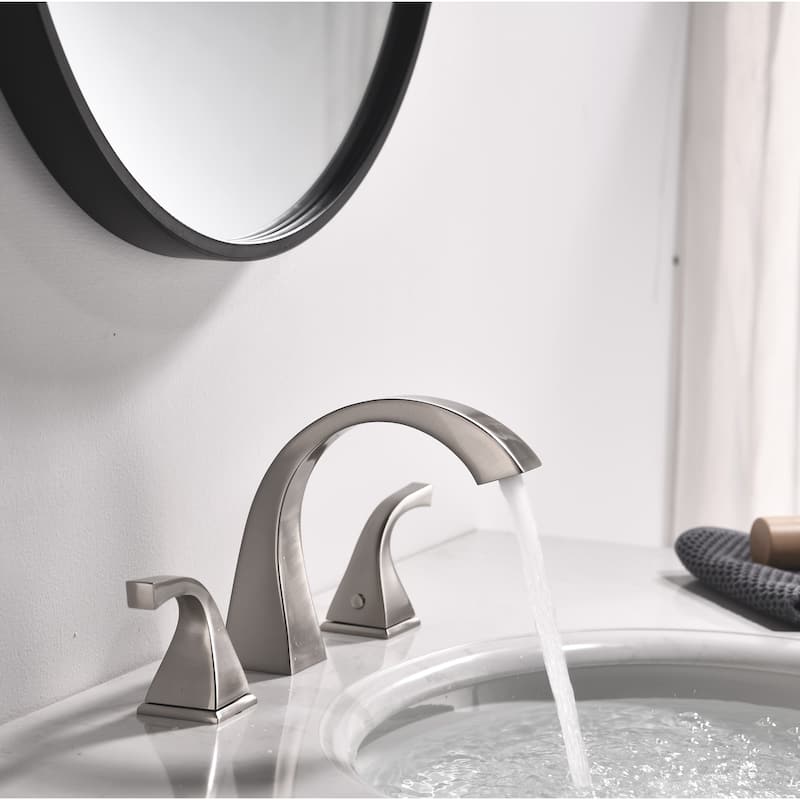 Proox 8 inch Widespread Bathroom Faucet 2 Handle Deck Mounted w/ Drain Assembly