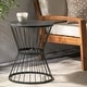 preview thumbnail 13 of 25, Lassen Hand-crafted Iron Side Table by Christopher Knight Home Matte Black
