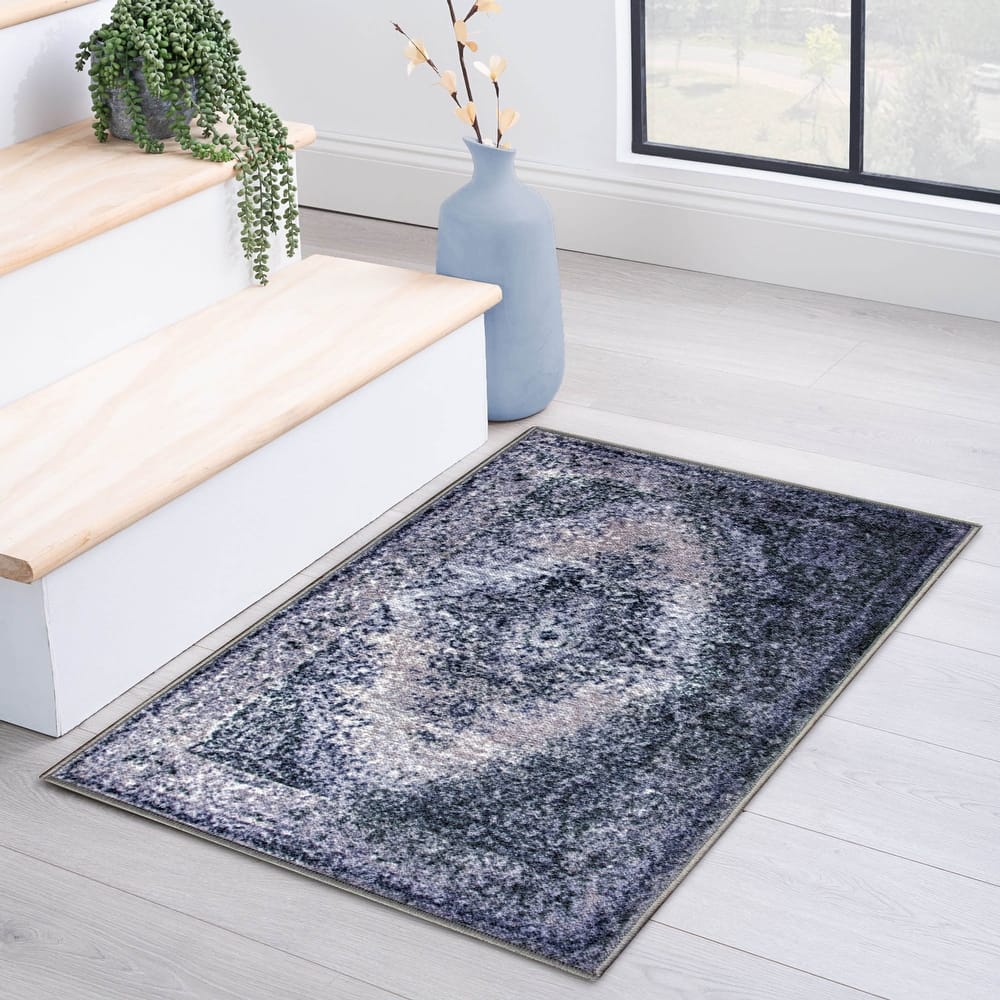Superior Eldwin Medallion Non-Slip Washable Indoor Runner or Area Rug