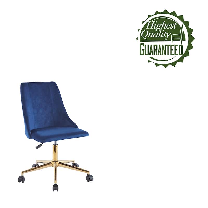Porthos Home Rae Office Chair, Velvet Upholstery, Gold Chrome Legs