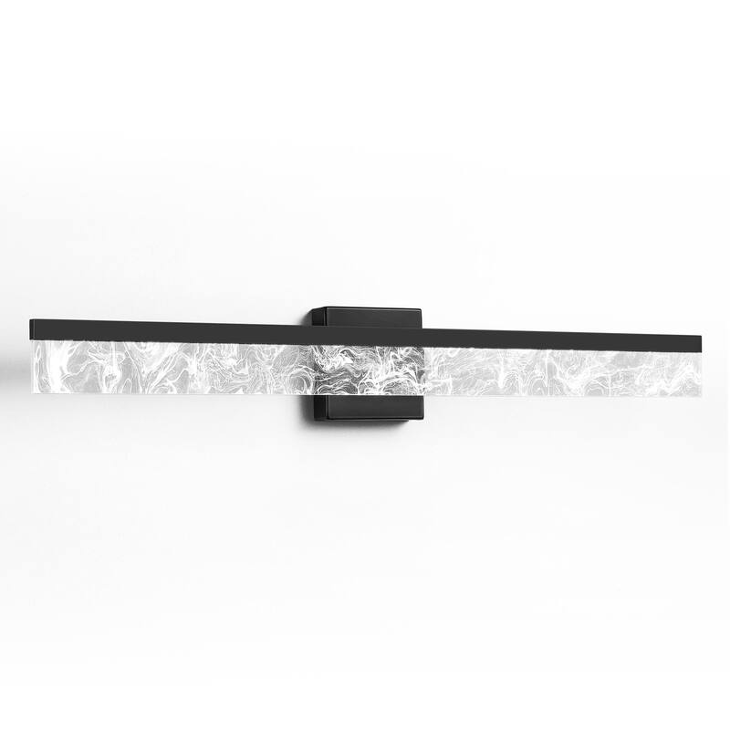 LED Bathroom Vanity Light 24/32/39 inch Dimmable Metal Wall Sconce - Black/Warm White Light