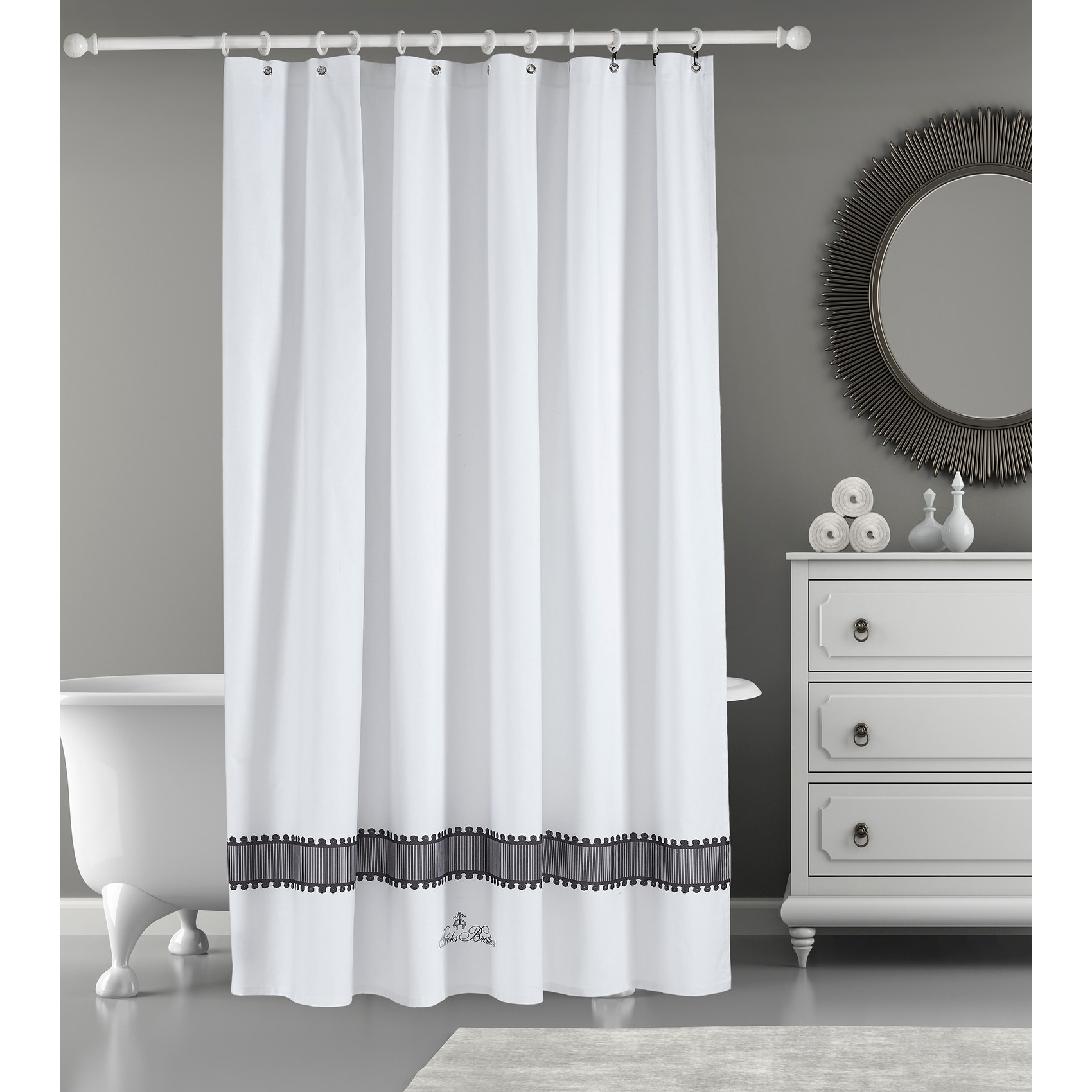 Brooks Brothers Circle in Square Shower Curtain