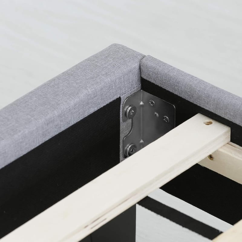 Button Tufted Bed Frame - Linen Upholstered King Size Platform Bed - Stylish Bedroom Decor