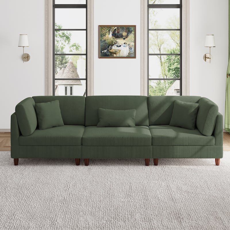 Modern Oversized Modular Corduroy Sectional Sofa Set