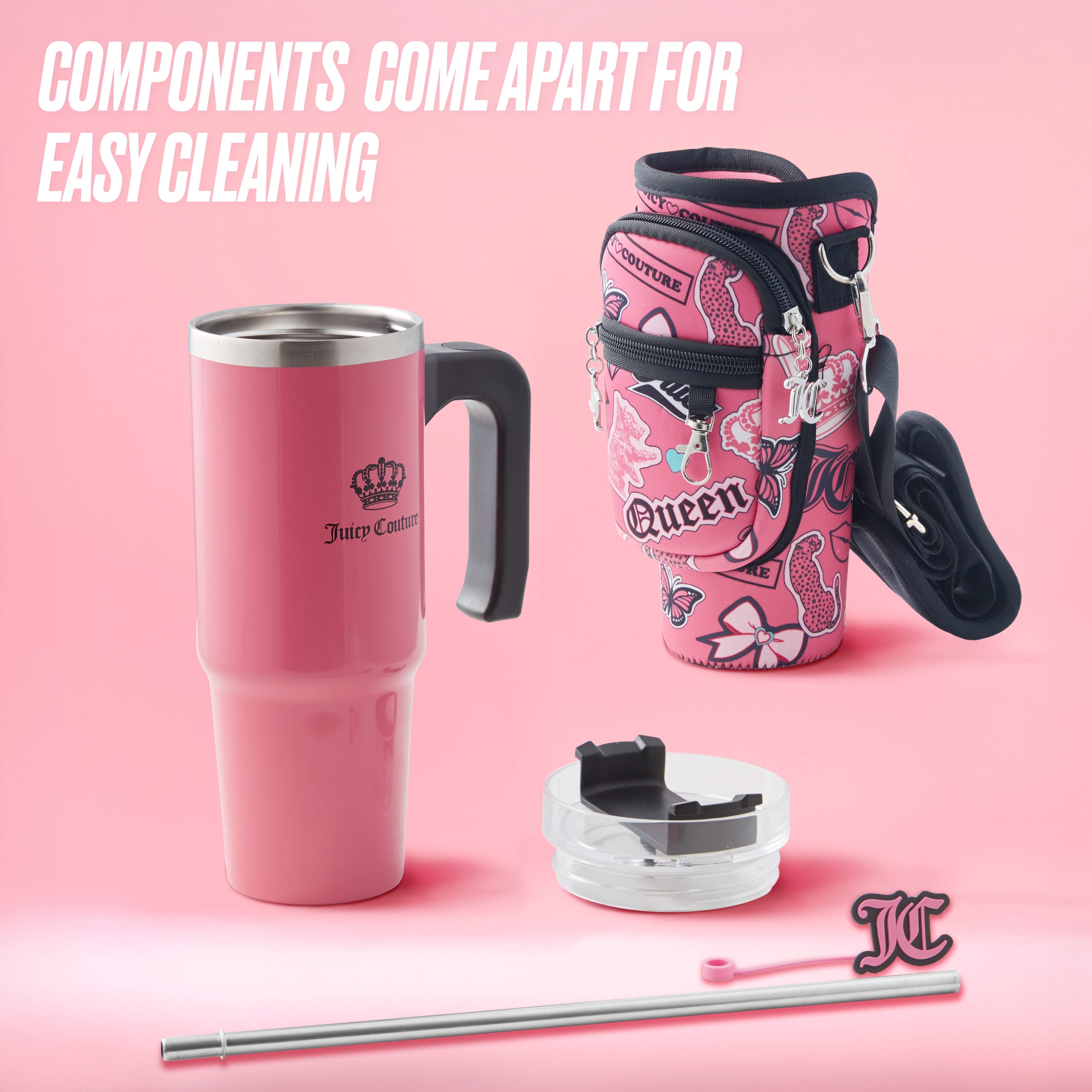 Juicy Couture Jetsetter Hydration Stainless Steel Tumbler with