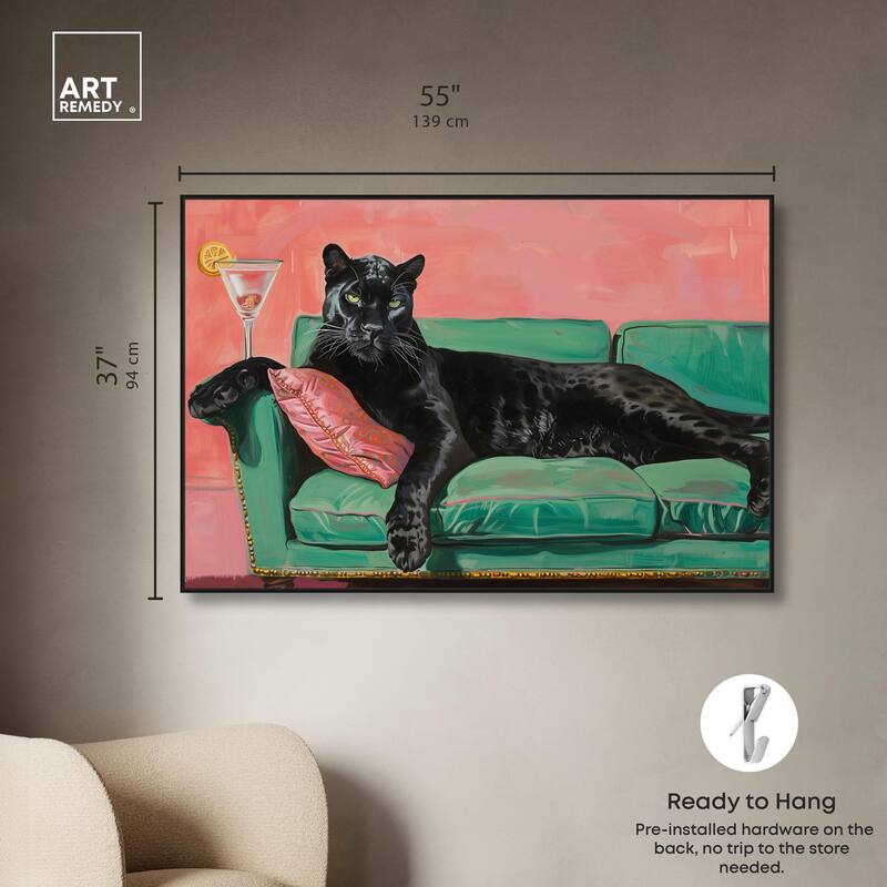 Lounging Panther Canvas by Art Remedy