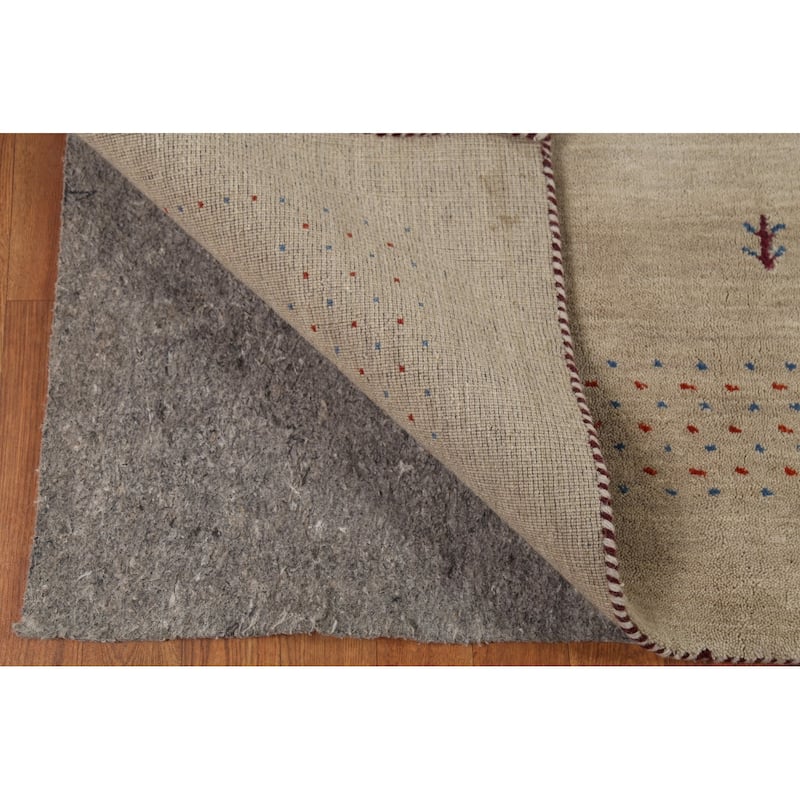 Tribal Gabbeh Oriental Area Rug Hand-Knotted Modern Wool Carpet - 4'7"x 6'5"