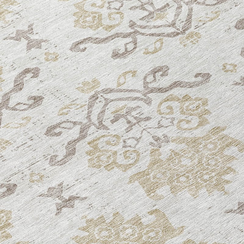 Machine Washable Indoor/ Outdoor Chantille Medallion Damask Rug