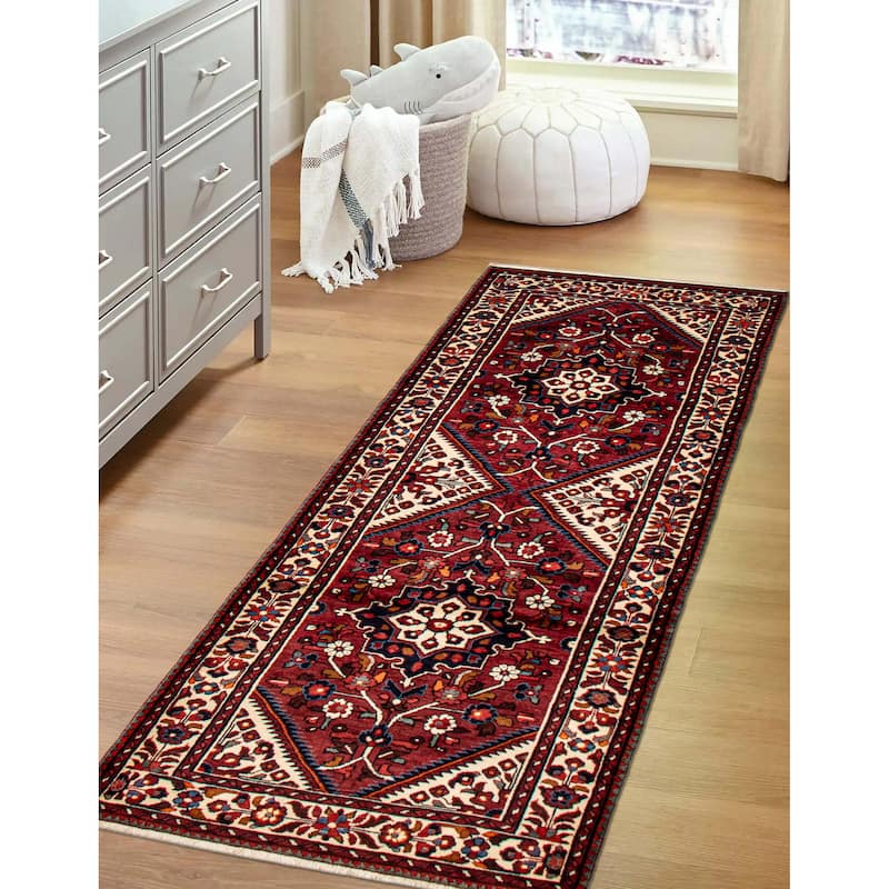 ECARPETGALLERY Hand-knotted Anadol Red Wool Rug - 3'7 x 10'6
