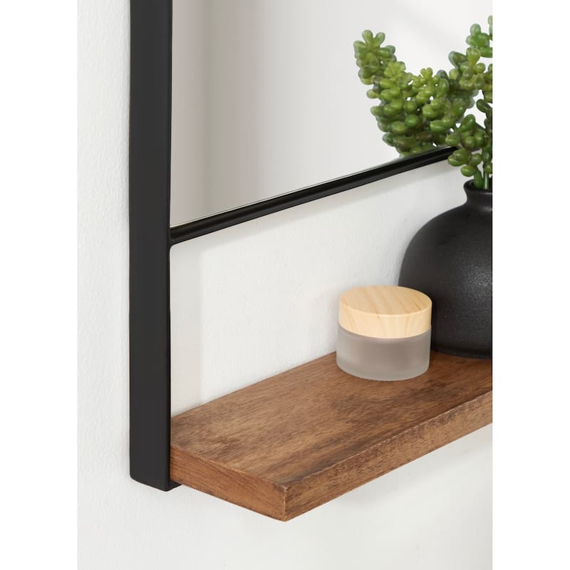 Kate and Laurel Chadwin Square Wall Mirror with Shelf - 32x32