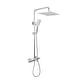 preview thumbnail 18 of 27, Zen, Thermostatic Exposed Shower Pipe System, Square 10"x10" Rain Shower Head, 3 Functions Hand Shower and Tub Spout, 2.5 Gpm. Chrome
