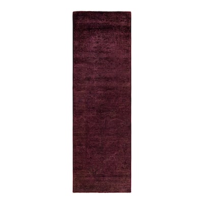 Contemporary Overdyed Wool Hand Knotted Runner - 3' 0" x 9' 6"