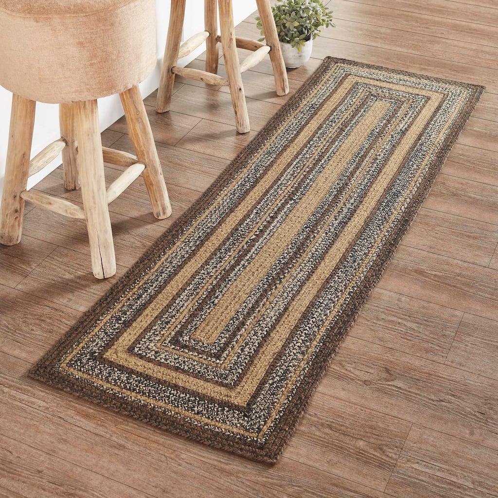 Espresso Jute Rug/Runner Rect w/ Pad 22x72 - 2' x 6' Runner