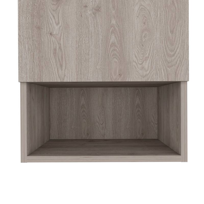 Medicine Cabinet with Soft Close, Single Door, Two Internal Shelves, Light Gray Finish - Easy Assembly