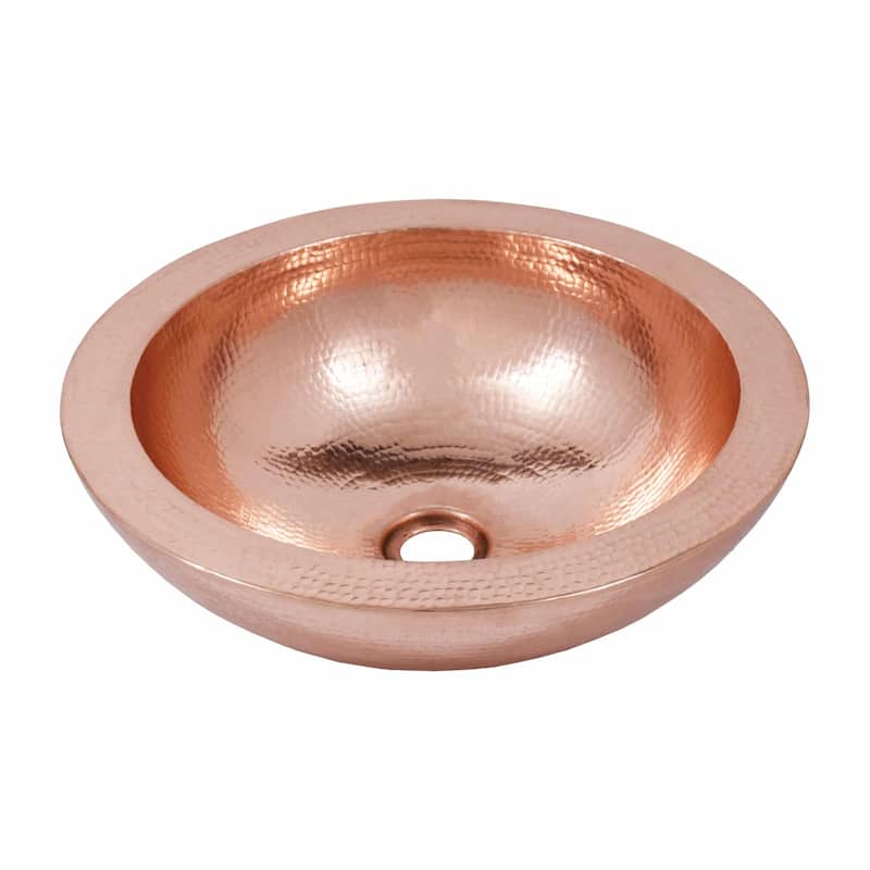 Laguna Hand Hammered Copper Vessel Bathroom Sink - Polished Copper