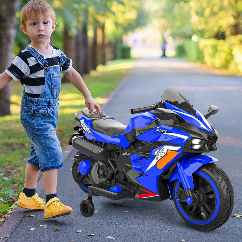Kids Ride on Motorcycle, Kids Motorcycle for 3-6 Years, 12V Electric Motorcycle with Light Wheel & Bluetooth Music