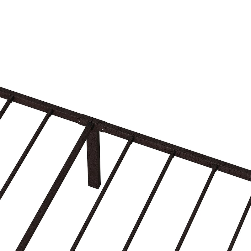 King Size Metal Platform Bed Frame with Victorian Style Wrought IronArt Headboard/Footboard