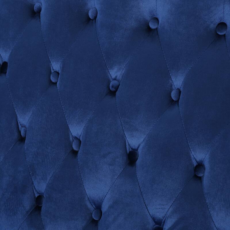 Luxury Velvet Loveseat with Button Tufted, Navy Blue Upholstered Sofa Couch 2-Seater Settee with Wingback